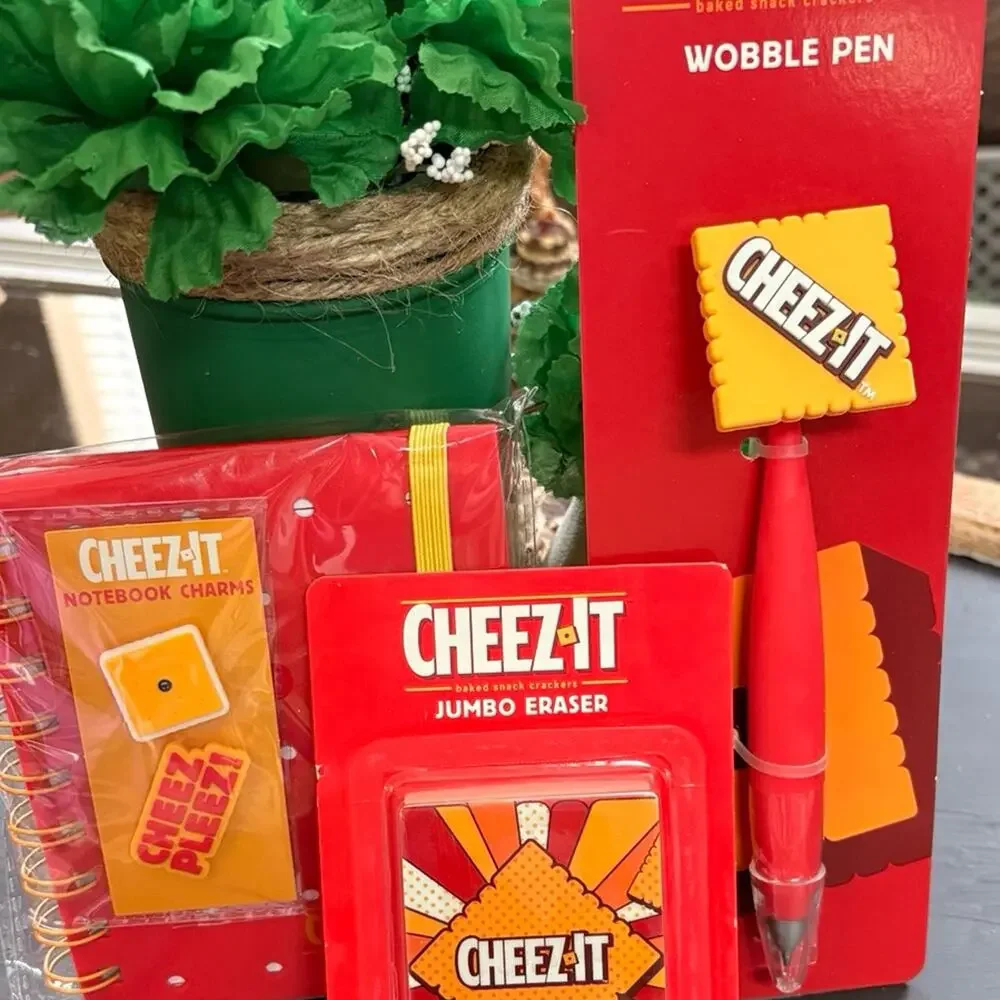 Cheez it Bundle - Jumbo Eraser, Notebook with Charms and Pen- Theme Gift/Office